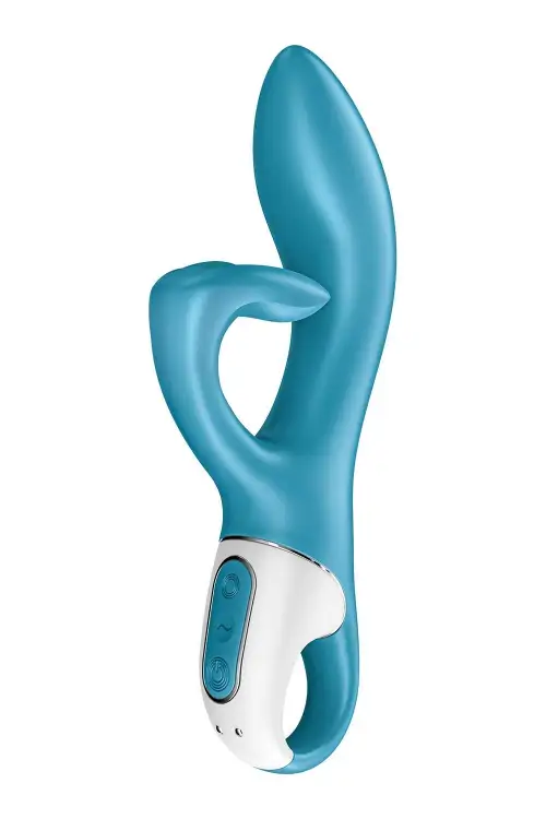 Вибратор кролик с тройным отростком Satisfyer Embrace me Turquoise, 2 мотора, диаметр 3,6 см photo 1