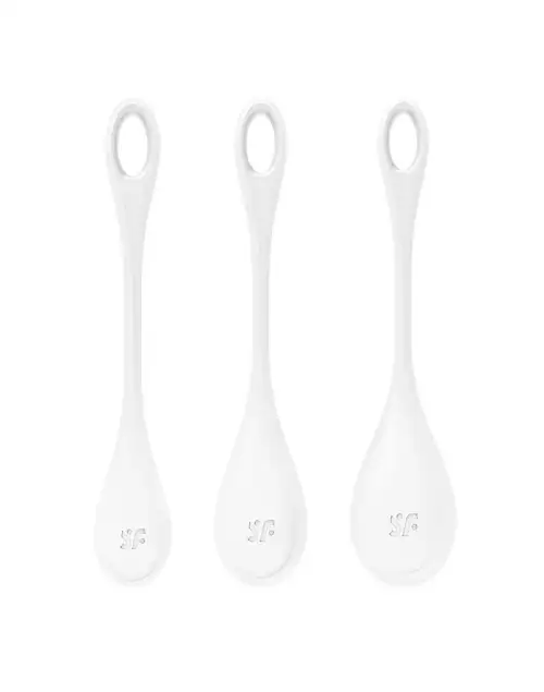 Набор йони бусин Satisfyer Yoni Power 1 White, диаметр 2-2,5-3см, вес 22-46-74гр photo 1