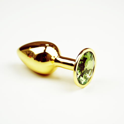 Маленькая золотистая анальная пробка 7,5смХ2,7см photo 1