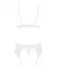 Кружевной комплект белья Obsessive 810-SEG-1 S/M White, бюстгальтер, стринги, пояс для чулок photo 4