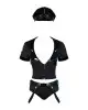 Эротический костюм полицейского Obsessive Police set S/M, black, топ, шорты, кепка, пояс, портупея photo 2