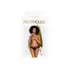 Трусики-бразилиана Penthouse Adore Me L/XL Black, цветочное кружево, тонкие ремешки, бантики photo 3