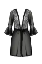 Пеньюар Passion LEAFA PEIGNOIR black XXL/XXXL - ECO Passion photo 3
