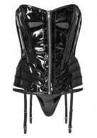 Черный лаковый корсет на молнии, размер S photo 1