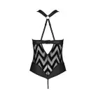 Сетчатый боди с халтером и ритмичным рисунком Hima Body black L/XL - Passion photo 4