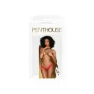 Трусики-тонг Penthouse Dangerous Darling S/M Red, кружево, высокая посадка, вырез спереди, бантик photo 3