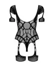 Нейлоновый бодистокинг с имитацией гартер Obsessive Bodystocking G334 S/M/L, black, с доступом photo 4