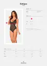 Кружевное боди с декольте Obsessive Estiqua teddy M/L, черное, широкие лямки photo 5