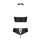 Комплект из эко-кожи Nancy Bikini black XXL/XXXL - Passion, бра и трусики с имитацией шнуровки photo 6