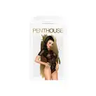 Боди Penthouse Be Mine S/L Black, вырез на спинке, имитация стреп в виде геометрического рисунка photo 3