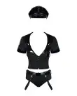 Эротический костюм полицейского Obsessive Police set S/M, black, топ, шорты, кепка, пояс, портупея photo 2