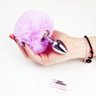 Металлическая анальная пробка с хвостиком 7.5смХ2.7см photo 4